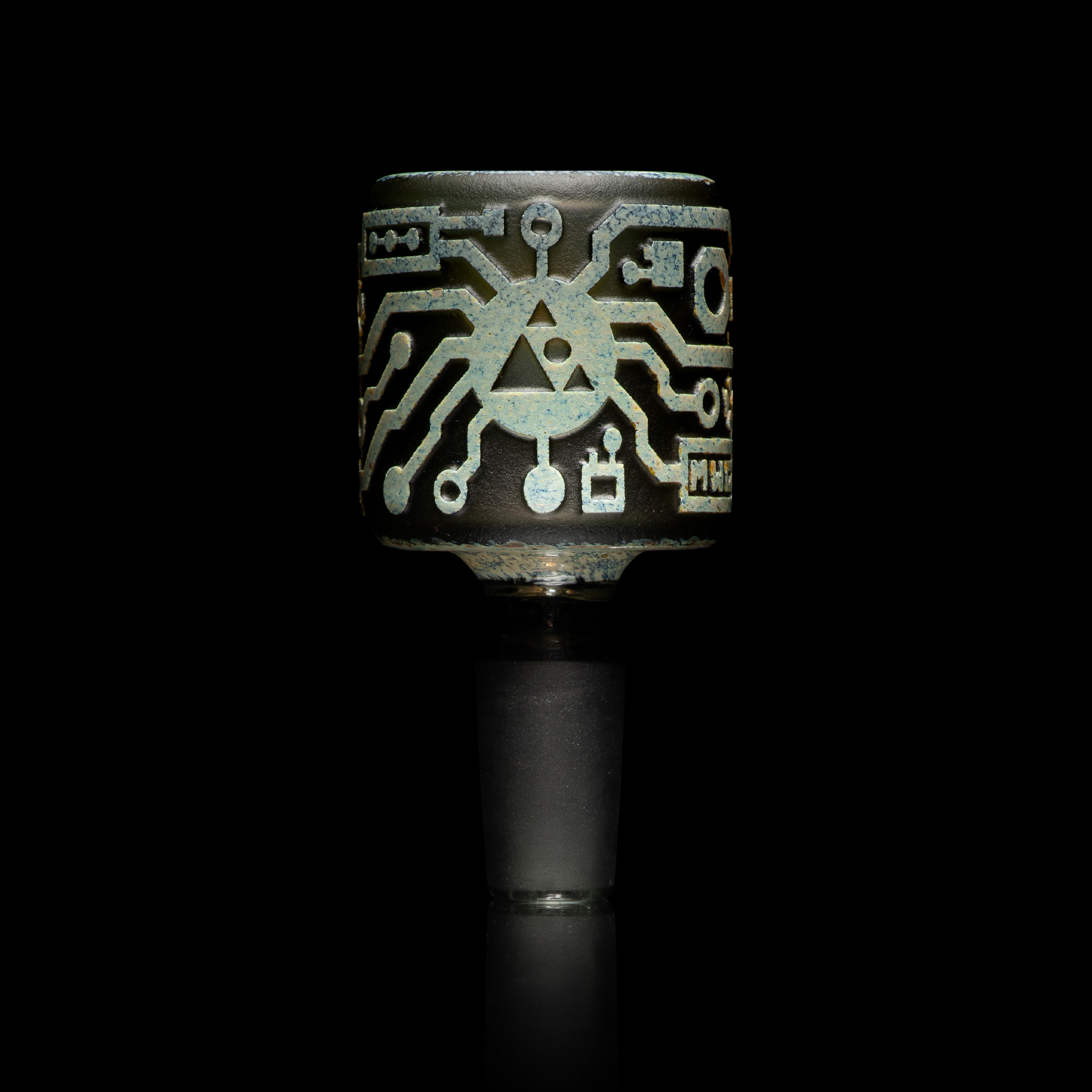 Circuitboard: Shadow Art Smoke and Silver Frit Bowl