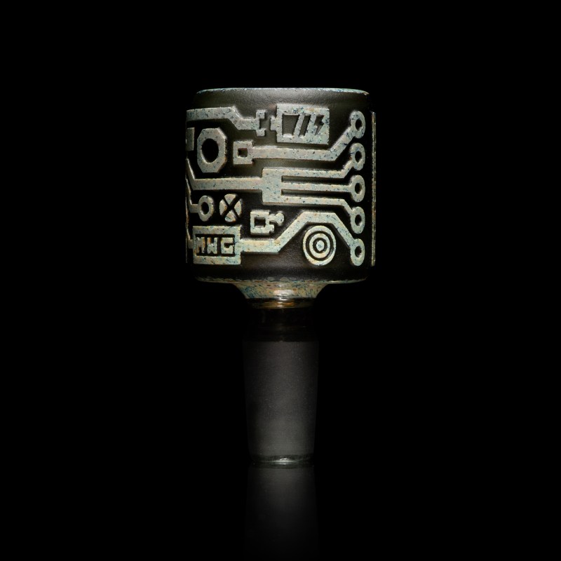 Circuitboard: Shadow Art Smoke and Silver Frit Bowl - Image 3
