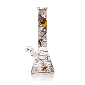 Robo-Bees 14" Clear Beaker Bong