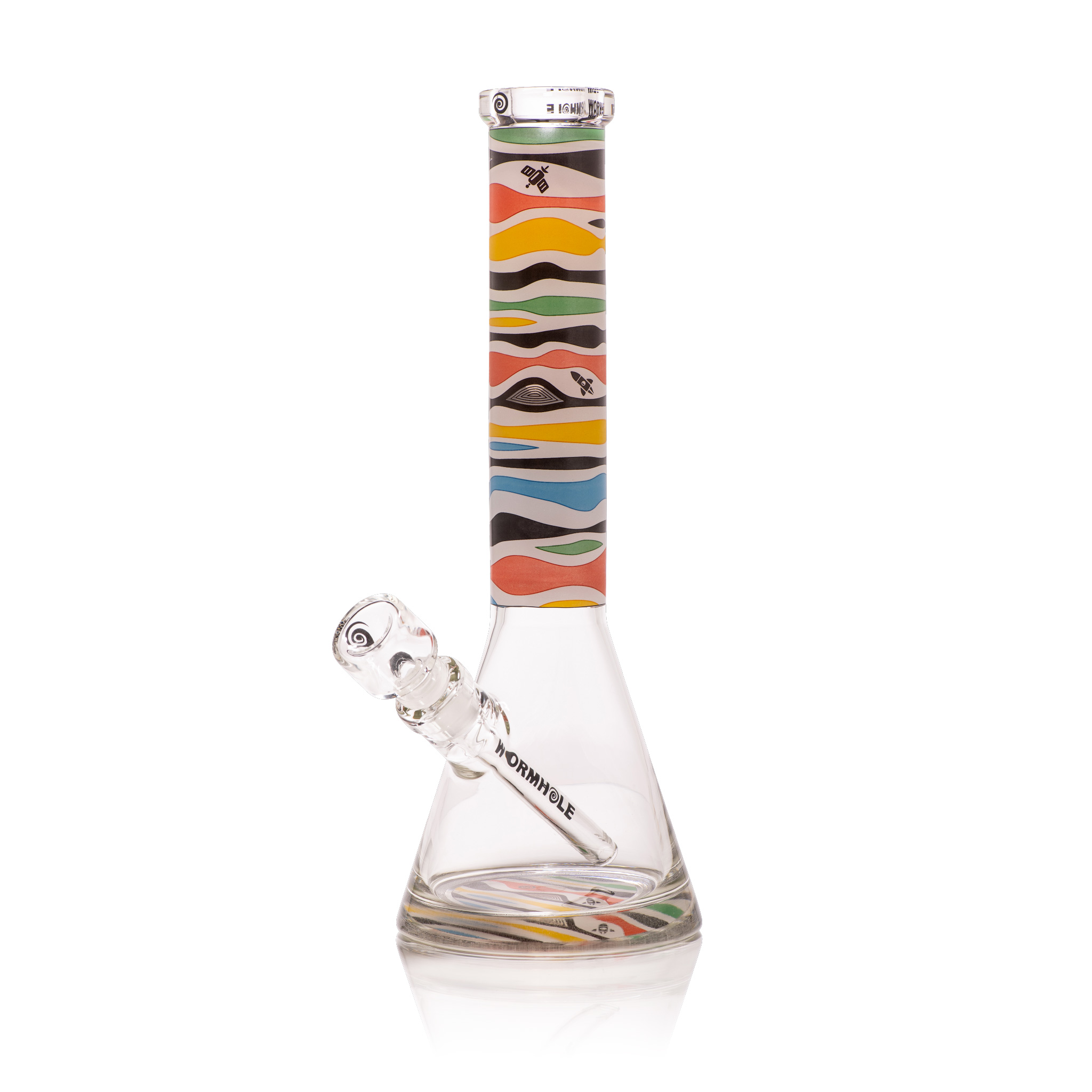 Retro Saturn 14" Clear Beaker Bong