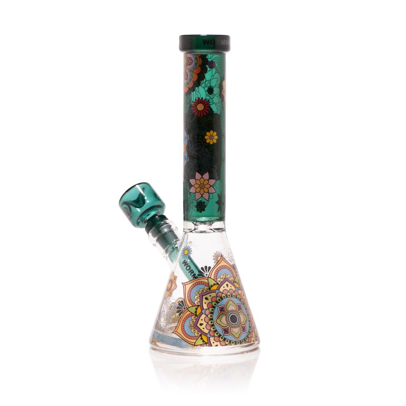 Mandala Myriad Teal 10" Mini Beaker Bong - Image 2
