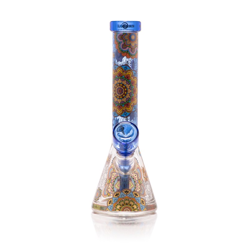 Mandala Myriad 10" Light Blue Mini Beaker Bong - Image 8
