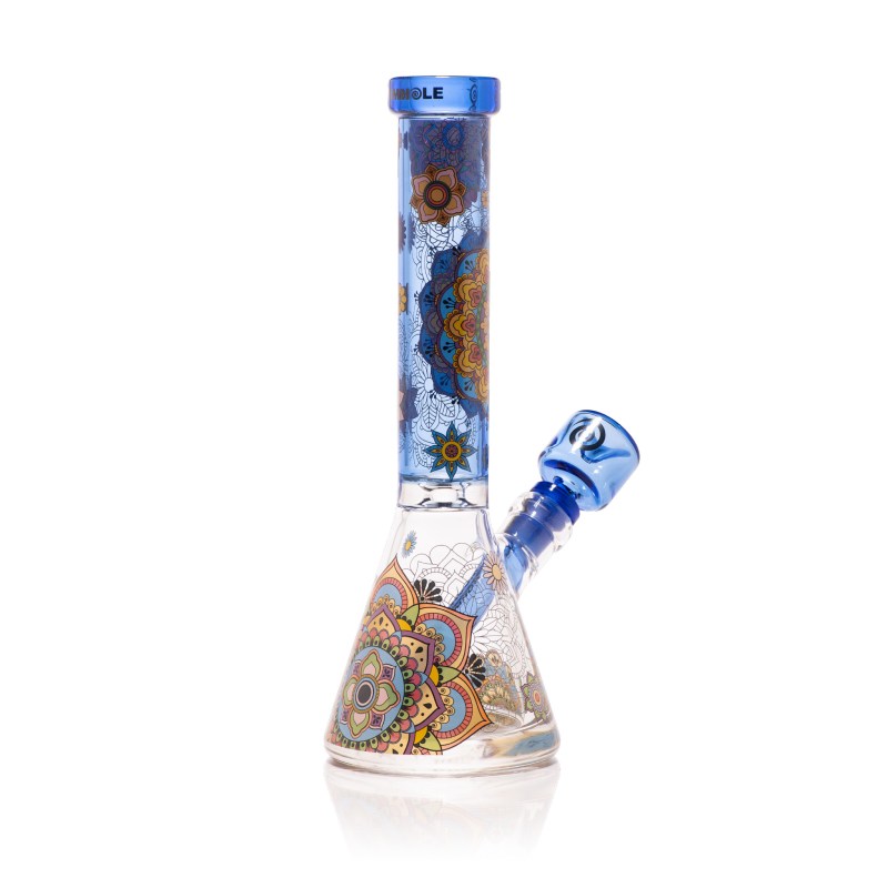 Mandala Myriad 10" Light Blue Mini Beaker Bong - Image 5