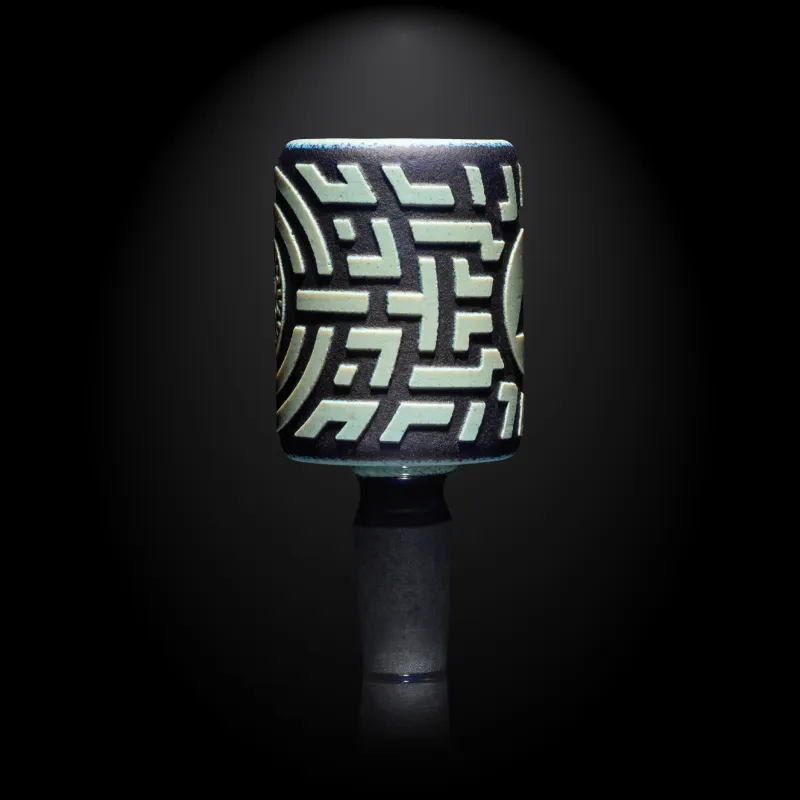 Telekinetic Dark Blue and Silver Frit Bowl - Image 3