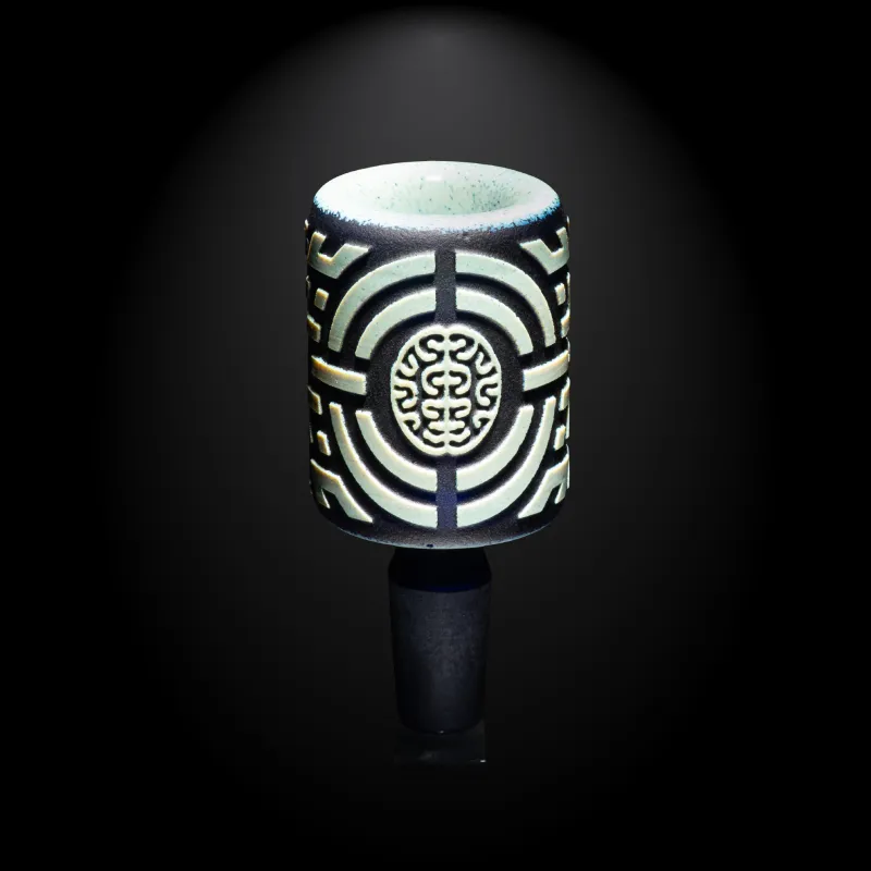 Telekinetic Dark Blue and Silver Frit Bowl - Image 6