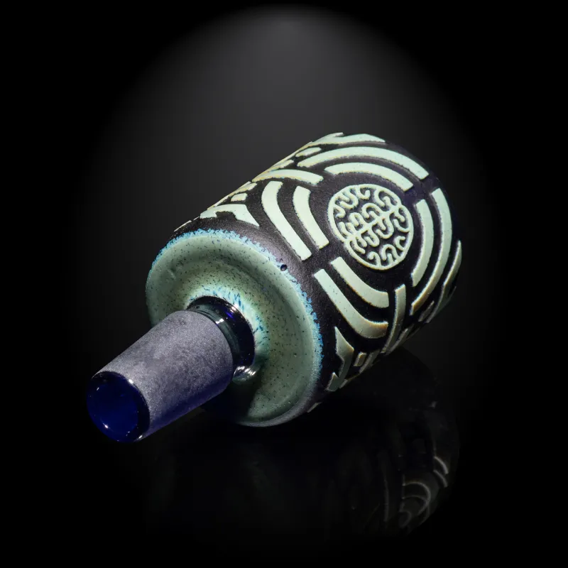 Telekinetic Dark Blue and Silver Frit Bowl - Image 4