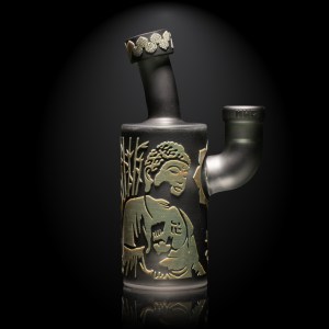 Peace and Joy 6" Smoke and Silver Frit Dab Rig