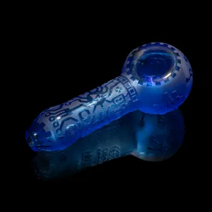 Circuitboard Light Blue Hand Pipe