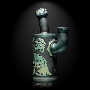 Peace and Joy 6" Teal and Silver Frit Dab Rig