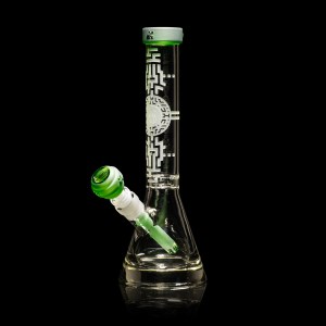 Bio-Encryption 10.5" Beaker Bong - Green