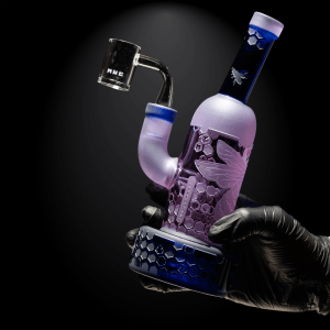 MK-1347-2_Q Pollenator purple/dark blue dab rig-the hive-Milkyway