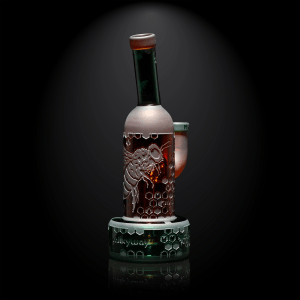 Pollenator amber/teal blue dab rig-the hive-Milkyway