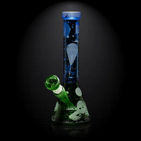 MK-1700-2 Roswell 1947 light blue/green beaker bong-space odyssey-Milkyway