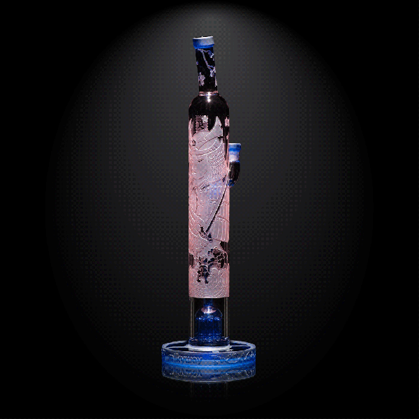 Femme Samurai pink/light blue dab rig-edo toyko-milkyway
