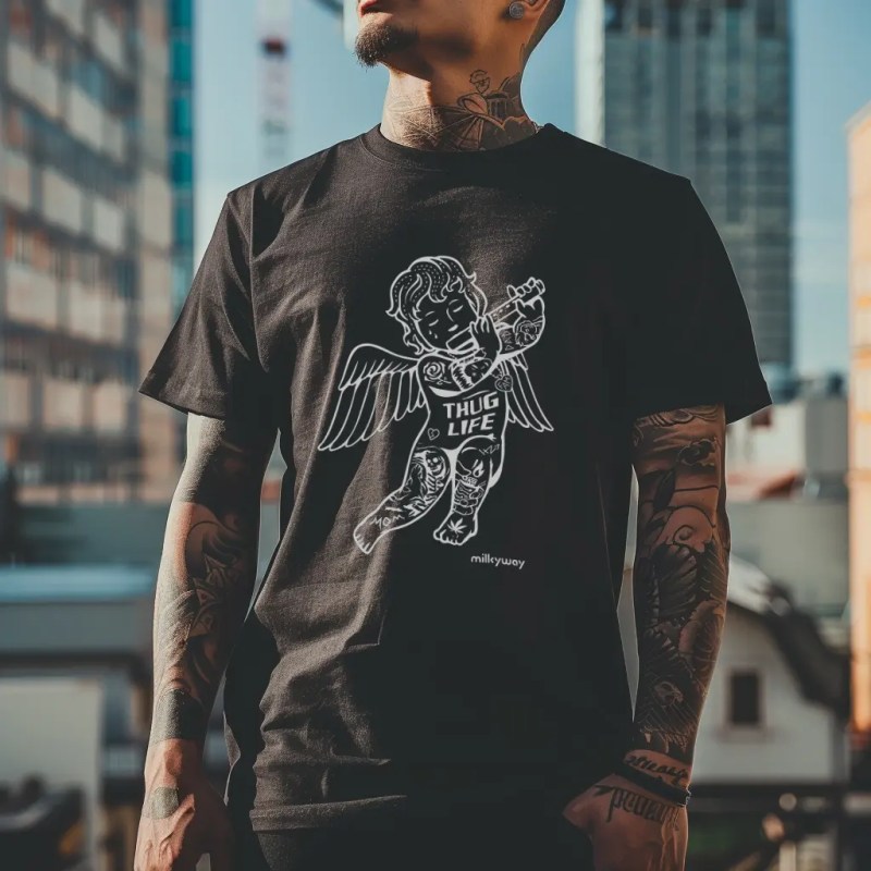 An Angels Thug Life Cotton T-shirt_Swag_Milkyway