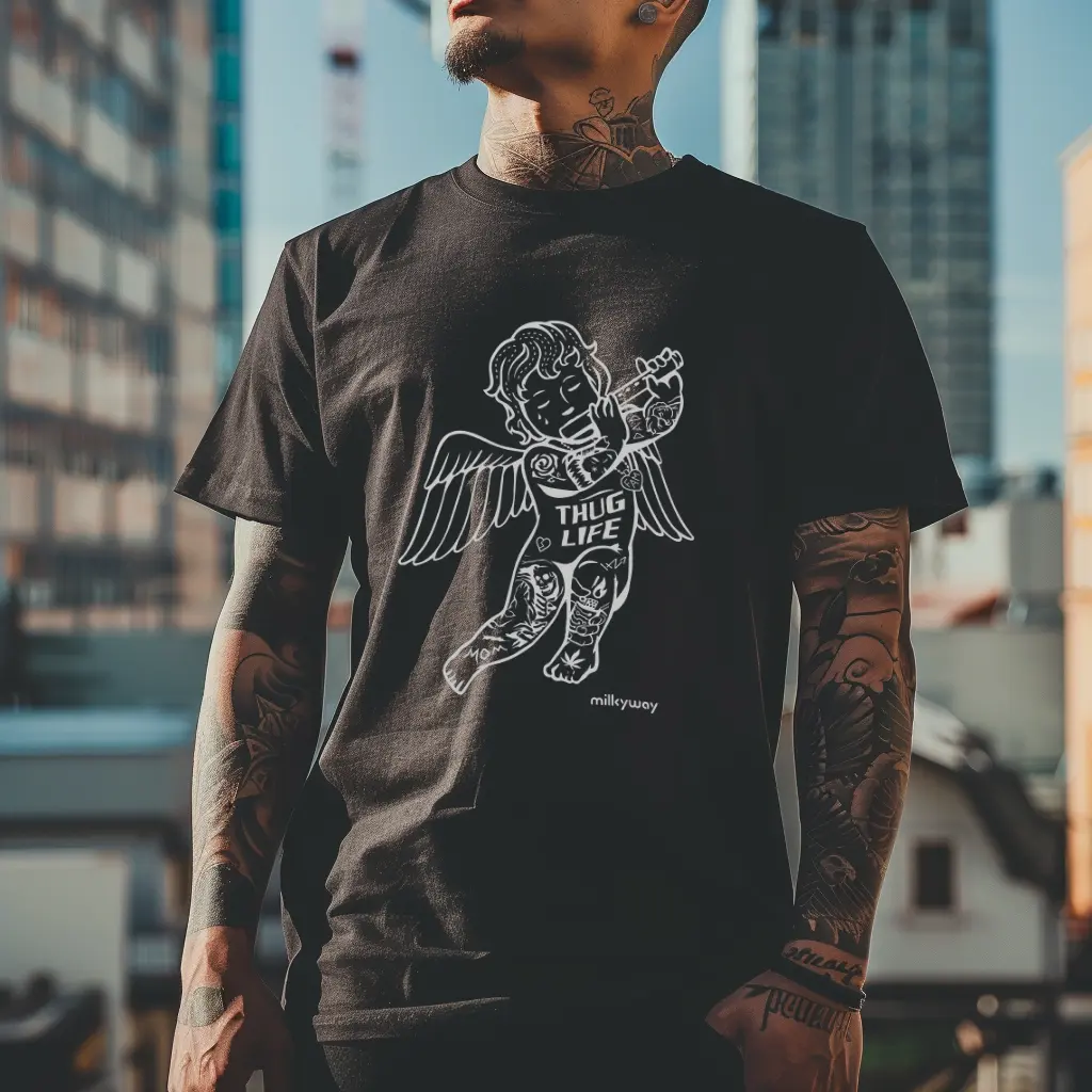 An Angels Thug Life Cotton T-shirt_Swag_Milkyway