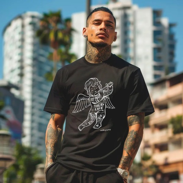 An Angels Thug Life Cotton T-shirt_Swag_Milkyway